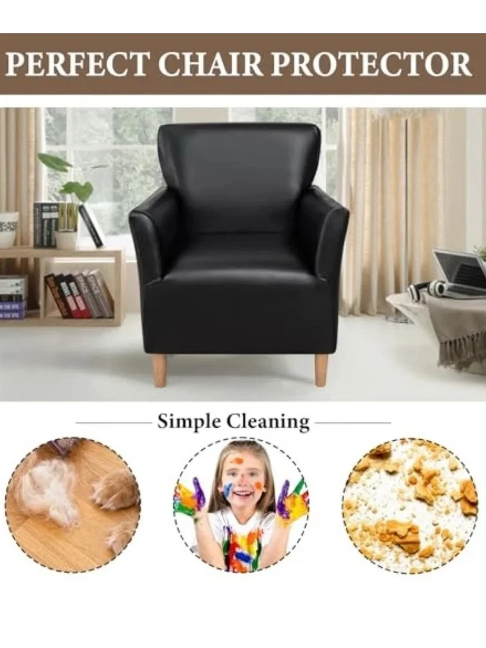 2 waterproof PU leather chair covers NEW